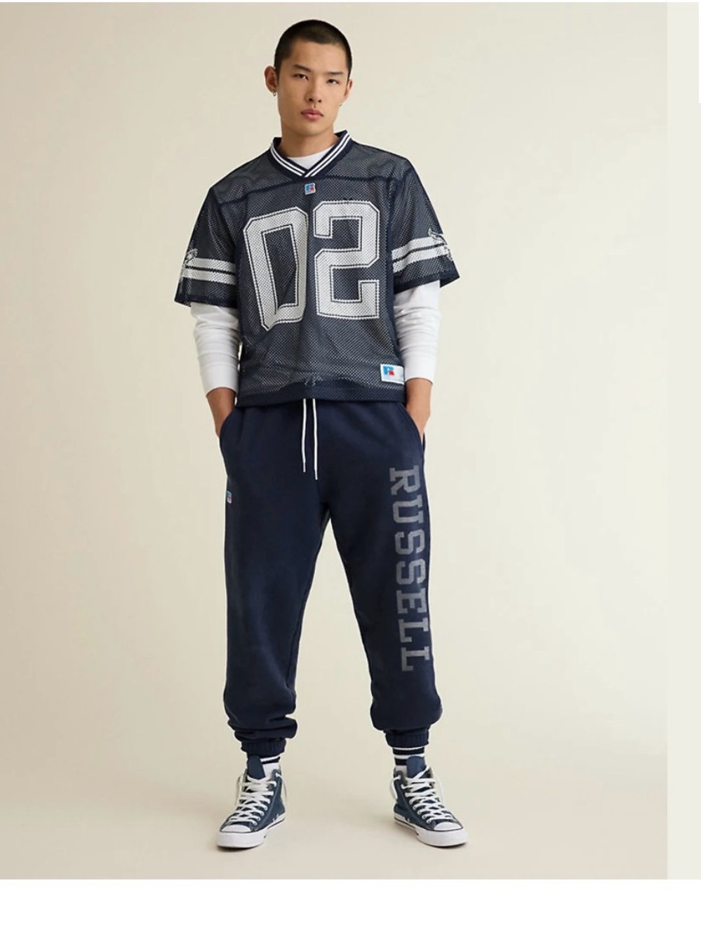 AE x Russell Athletic Graphic Mesh Jersey